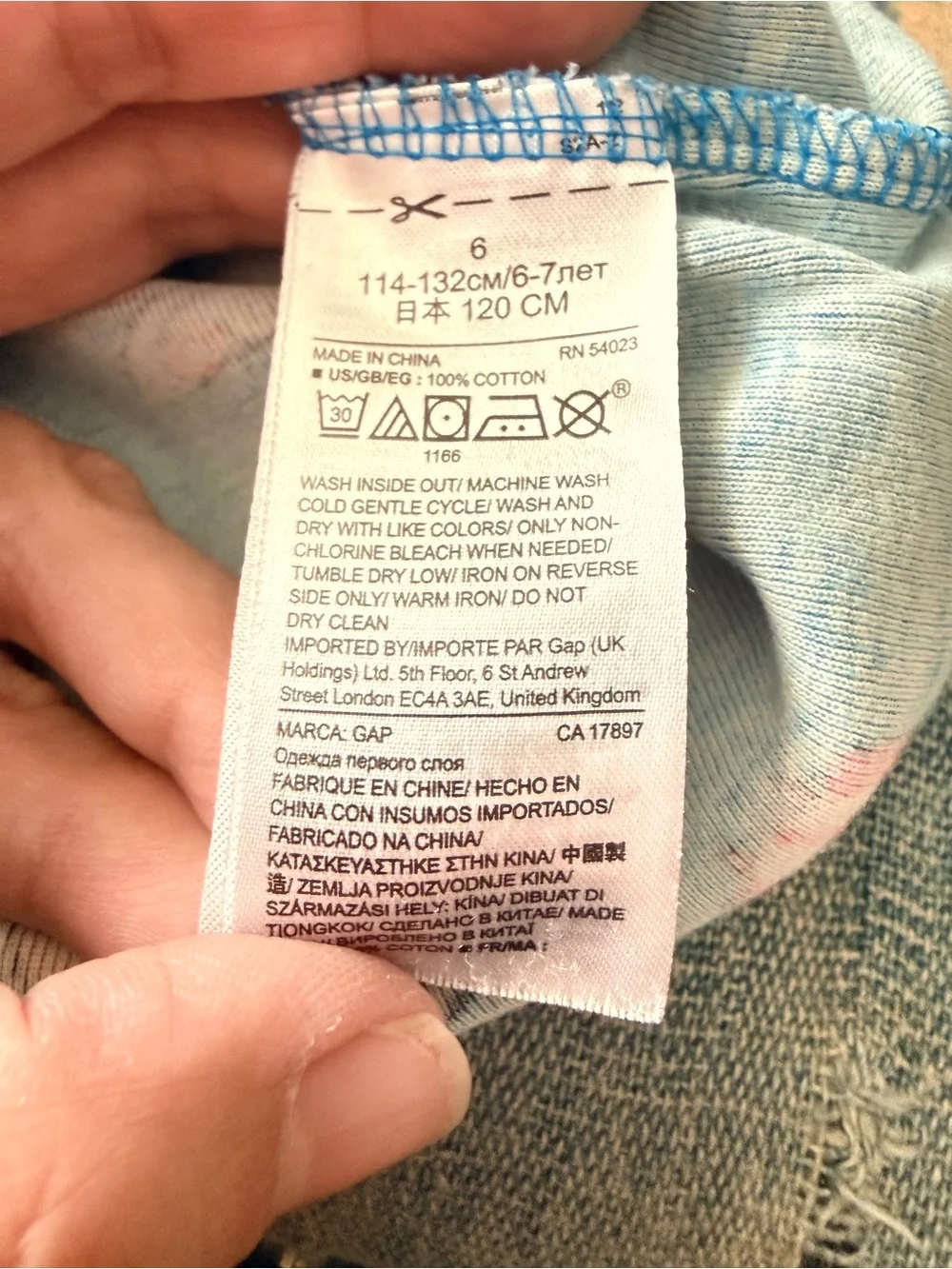 Gap Kids Cotton Graphic Print Breakfast Blue Pajamas  - 8